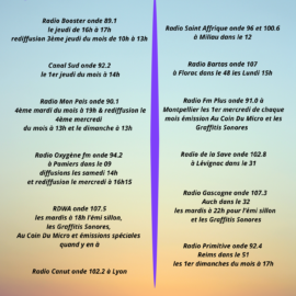 Les horaires et fréquences de diffusion !